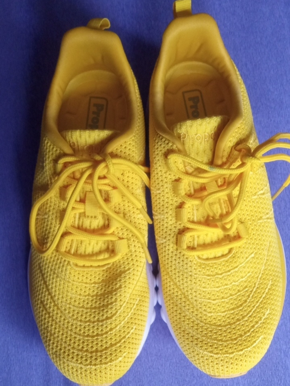 Propet Ortholite Women's Bright Yellow Knit Sneakers, Sz.9